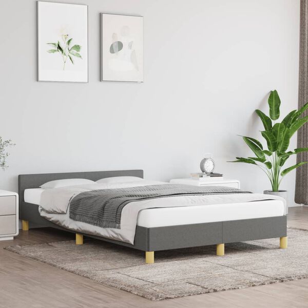 vidaXL Bettgestell ohne Matratze Dunkelgrau 120x190 cm Stoff