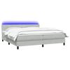 vidaXL Boxspringbett mit Matratze & LED Hellgrau 200x220 cm Samt