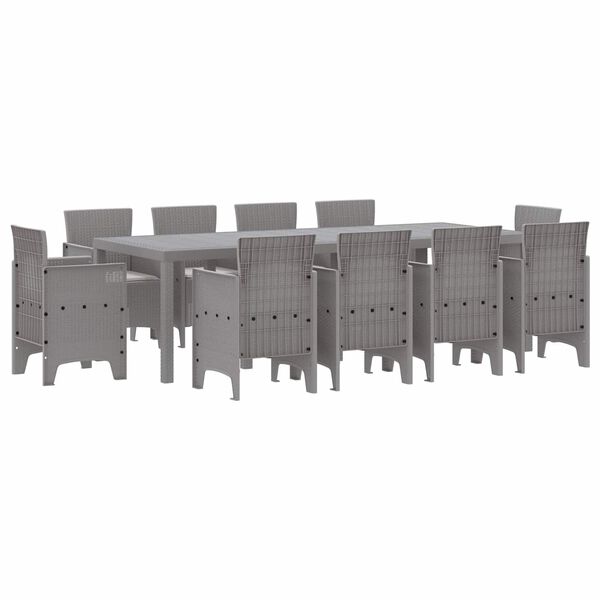 vidaXL Garten Essgruppe 11 pcs Hellgrau Polypropylen