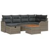 vidaXL Gartensofa-set 7 stk. Grau Poly Rattan