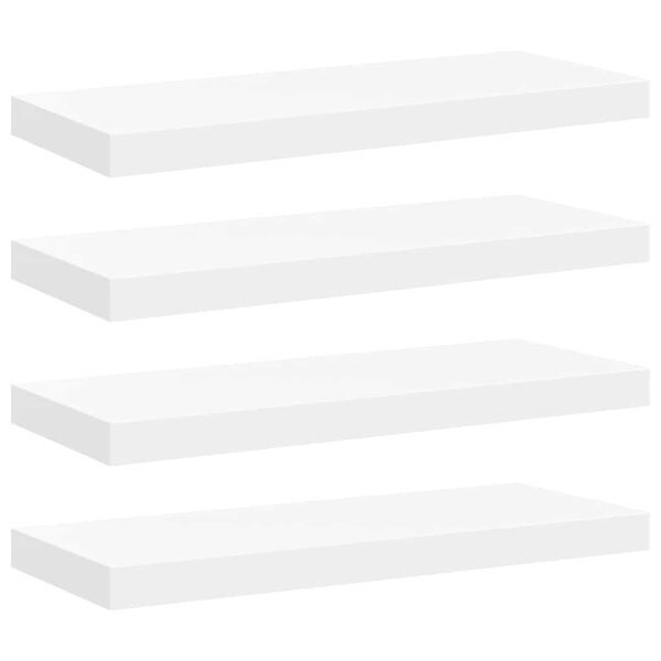 vidaXL Schweberegale 4 Stk. Wei&szlig; 60x23,5x3,8 cm MDF