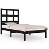 vidaXL Massivholzbett Schwarz 75x190 cm