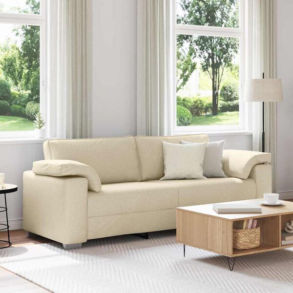 vidaXL Sofa 178cm Creme Stoff