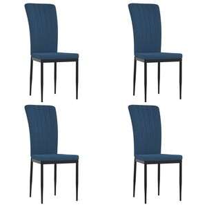 vidaXL Esszimmerst&uuml;hle 4 Stk. Blau Samt