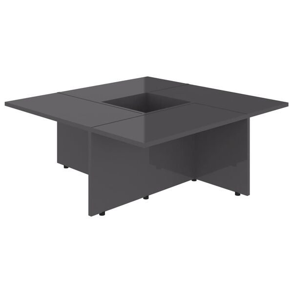 vidaXL Couchtisch Hochglanz-Grau 79,5x79,5x30 cm Holzwerkstoff
