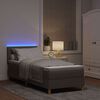 vidaXL LED Boxspringbett mit LED-Lichtleisten Taupe 80 x 200 cm Stoff