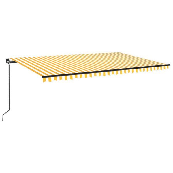 vidaXL Markise Manuell Einziehbar 500x300 cm Gelb und Wei&szlig;