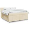 vidaXL Boxspringbett mit Matratze Creme 180x200 cm Stoff
