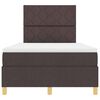 vidaXL LED Boxspringbett mit Matratze Dunkelbraun 120 x 200 cm Stoff
