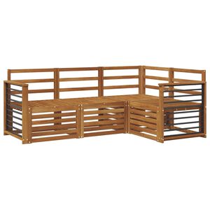 vidaXL Outdoor-Sofagarnitur 4 stk. Natur Polyester