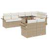 vidaXL Gartensofa-set 9 stk. Beige Poly-Rattan