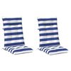 vidaXL Outdoor-Kissen 2 stk. Stoff Blau und Wei&szlig; 120 x 50 x 7 cm