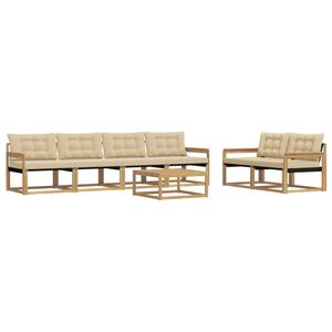 vidaXL Outdoor-Sofagarnitur 7 stk. Wei&szlig; und Beige