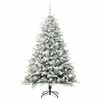 vidaXL K&uuml;nstlicher vorbeleuchteter Weihnachtsbaum mit Kugelset Gr&uuml;n