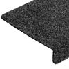 vidaXL Stufenmatten Selbstklebend 15 Stk. 65x21x4 cm Grau Rechteckiger Rand