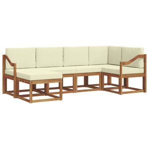 vidaXL Outdoor-Sofagarnitur mit Kissen 6 pcs Natur und Creme