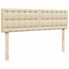 vidaXL Ottomane Bett mit Matratze & LEDs Creme 140x200 cm Stoff