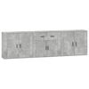 vidaXL Sideboards 3 Stk. Betongrau Holzwerkstoff