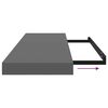 vidaXL Schweberegale 2 Stk. Hochglanz-Grau 80x23,5x3,8 cm MDF