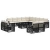 vidaXL Gartensofa-set 14 stk. Schwarz und Cremewei&szlig; Poly-Rattan