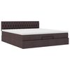 vidaXL Ottoman-Bett mit Matratze & LEDs Dunkelbraun 160x200 cm Stoff