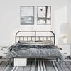 vidaXL Bettgestell mit Kopfteil Metall Schwarz 135x190 cm