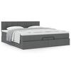vidaXL Ottoman-Bett mit Matratze Dunkelgrau 200x200 cm Stoff