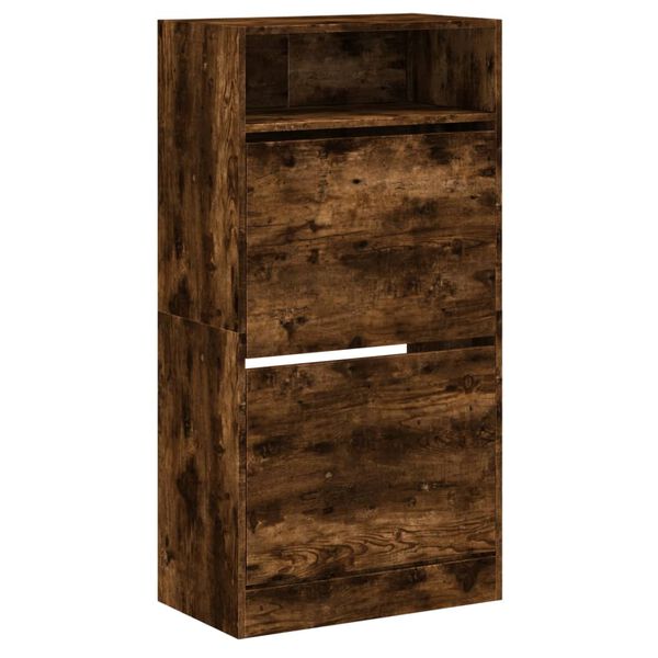 vidaXL Schuhschrank R&auml;uchereiche 60x34x116 cm Holzwerkstoff