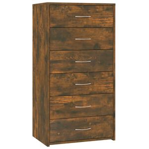 vidaXL Sideboard 6 Schubladen R&auml;uchereiche 50x34x96 cm Holzwerkstoff