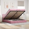 vidaXL Ottoman-Bett mit Matratze Rosa 200x200 cm Samt