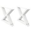 vidaXL Couchtischbeine 2 Stk. Wei&szlig; 60x(30-31,3) cm Stahl