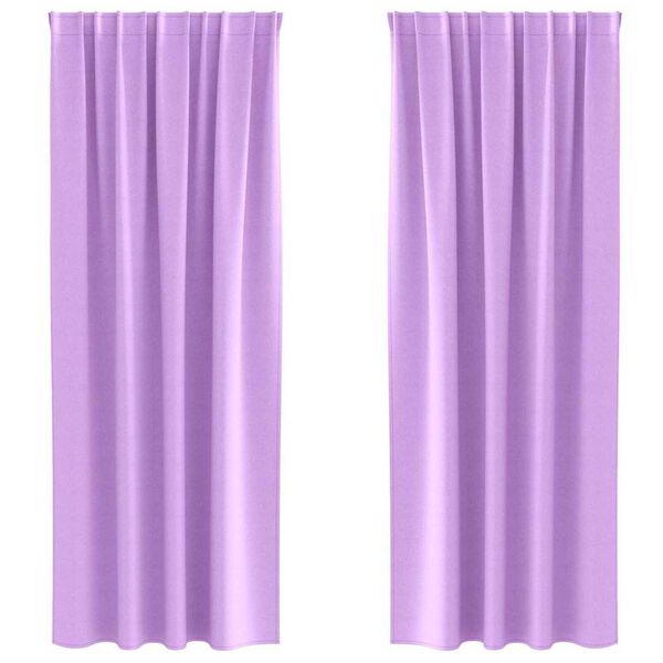 vidaXL Verdunkelungs-Vorh&auml;nge mit Ringen 2 pcs Lila 245 x 140 cm