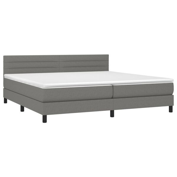 vidaXL Boxspringbett mit Matratze Dunkelgrau 200x200 cm Stoff