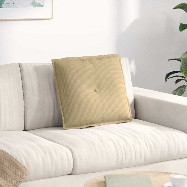 vidaXL R&uuml;ckenkissen Grau-Gr&uuml;n 50 x 45 cm Cordstoff