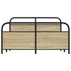 vidaXL Metallbett ohne Matratze Sonoma-Eiche 160x200 cm
