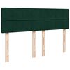 vidaXL Boxspringbett mit Matratze Dunkelgr&uuml;n 140x190 cm Samt