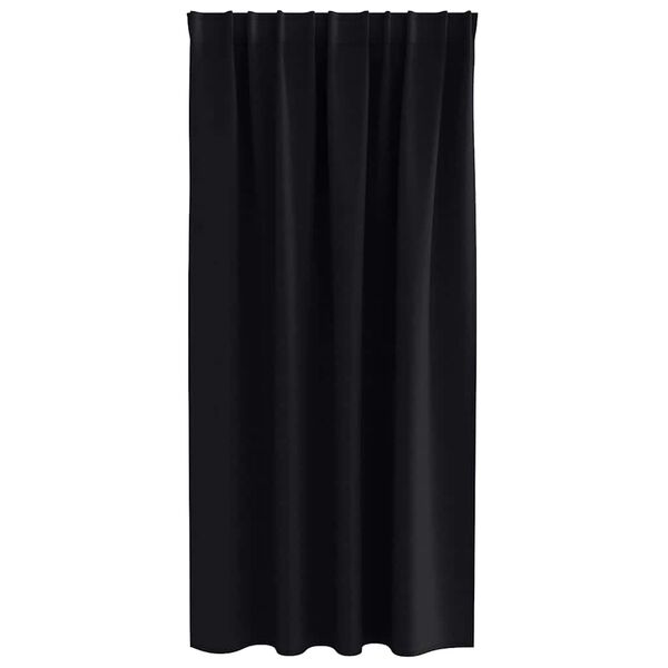 vidaXL Verdunkelungs-Vorh&auml;nge mit Ringen 2 pcs Schwarz 175 x 140 cm