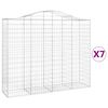 vidaXL Gabionen mit Hochbogen 7 Stk. 200x50x160/180cm Verzinktes Eisen