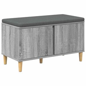 vidaXL Flurbank mit Kissen mit Speicher Graues Sonoma 80 x 38 x 46 cm