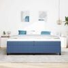 vidaXL Boxspringbett Blau und Wei&szlig; 200 x 200 cm Cordstoff