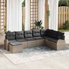 vidaXL Garten-Sofa-Set mit Kissen 8 pcs Grau Poly Rattan
