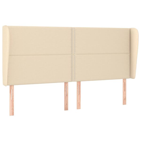 vidaXL Kopfteil mit Ohren Creme 163x23x118/128 cm Stoff