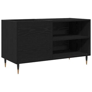 vidaXL Schallplattenschrank Schwarz Eichen-Optik 85 x 38 x 48 cm