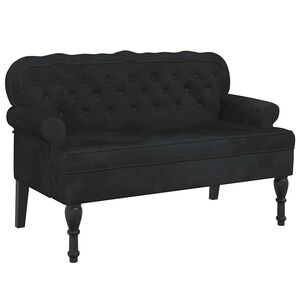 vidaXL Bank mit R&uuml;ckenlehne Schwarz 119,5x64,5x75 cm Samt
