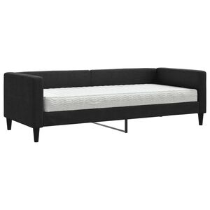 vidaXL Tagesbett mit Matratze Schwarz 80x200 cm Stoff