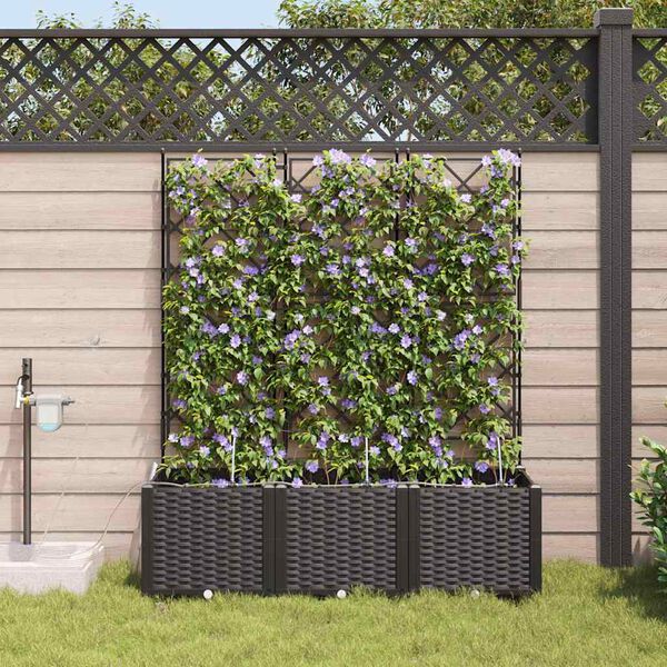 vidaXL Garten-Pflanzgef&auml;&szlig; 3 pcs Schwarz Stahl