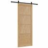 vidaXL Schiebet&uuml;r Braun 83 x 211 cm Massives Kiefernholz