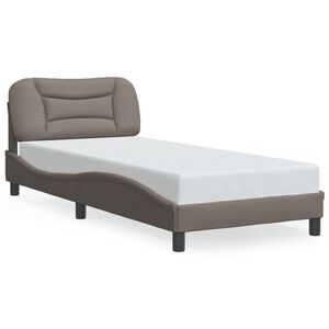 vidaXL Bettgestell mit LED ohne Matratze "Hvar" Taupe 80x200 cm Stoff