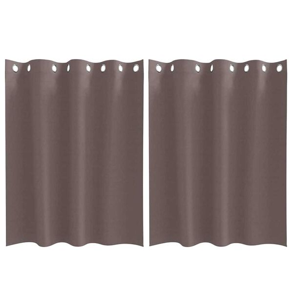 vidaXL Verdunkelungs-Vorh&auml;nge mit Ringen 2 pcs Dunkelbraun