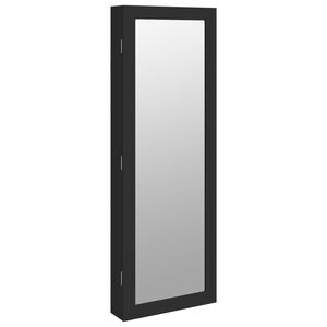 vidaXL Schmuckschrank mit Spiegel Wandmontage Schwarz 37,5x10x106 cm